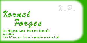 kornel porges business card
