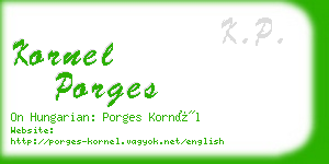 kornel porges business card